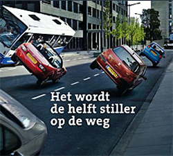 Poster Campagne de helfst stiller op de weg